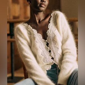 Size Large NWT Sezane Astride Jumper in Ecru